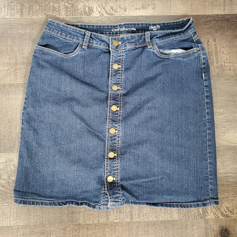 Croft and Borrow Denim Skirt Classic Fit size 14